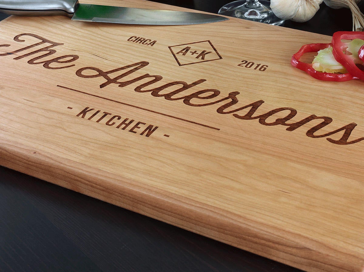 Custom Cutting Board, Personalized Cutting Board, Wedding Gifts for Ne –  SayaBell Stamps